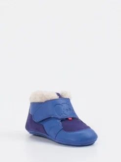 Affenzahn – Krabbelschuh aus Kalbleder Kornblumenblau