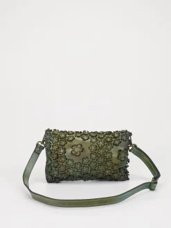 Alchimia – Clutch aus Kalbleder mit Blumenapplikation