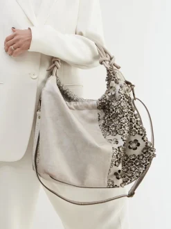 Alchimia – Hobo Bag aus Leder mit Floraldetails