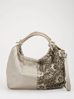 Alchimia – Hobo Bag aus Leder mit Floraldetails