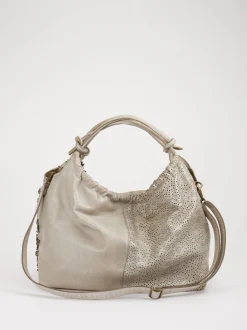 Alchimia – Hobo Bag aus Leder mit Floraldetails
