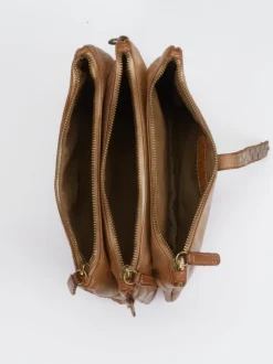 Alchimia – Schultertasche aus Kalbleder cognacbraun