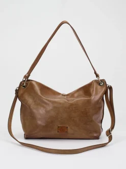 Alchimia – Schultertasche aus Kalbleder cognacbraun