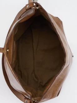 Alchimia – Schultertasche aus Kalbleder cognacbraun