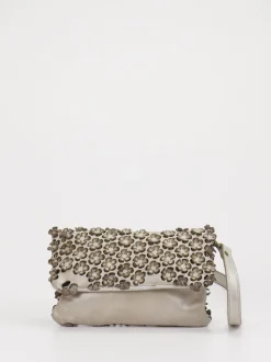 Alchimia – Schultertasche aus Kalbleder mit Blumenoptik