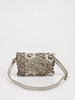 Alchimia – Schultertasche aus Kalbleder mit Blumenoptik