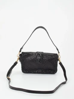 Allan K – Baguette-Tasche aus Flechtleder Schwarz