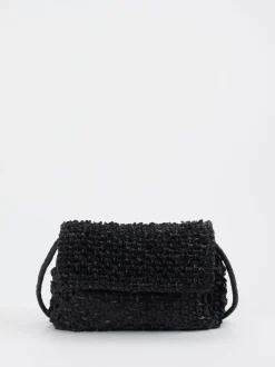 Allan K – Schultertasche aus Flechtleder schwarz