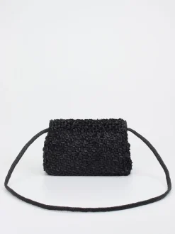 Allan K – Schultertasche aus Flechtleder schwarz