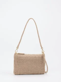 Allan K – Schultertasche aus Flechtleder Beige
