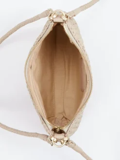 Allan K – Schultertasche aus Flechtleder Beige