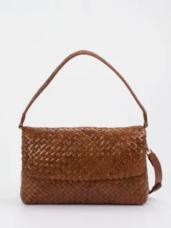 Allan K – Schultertasche aus Flechtleder Braun