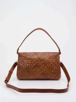 Allan K – Schultertasche aus Flechtleder Braun