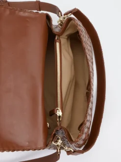 Allan K – Schultertasche aus Flechtleder Braun