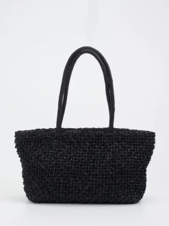 Allan K – Shopper aus Flechtleder in Schwarz