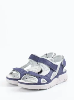 Allrounder – Trekking-Sandalen aus Veloursleder blau