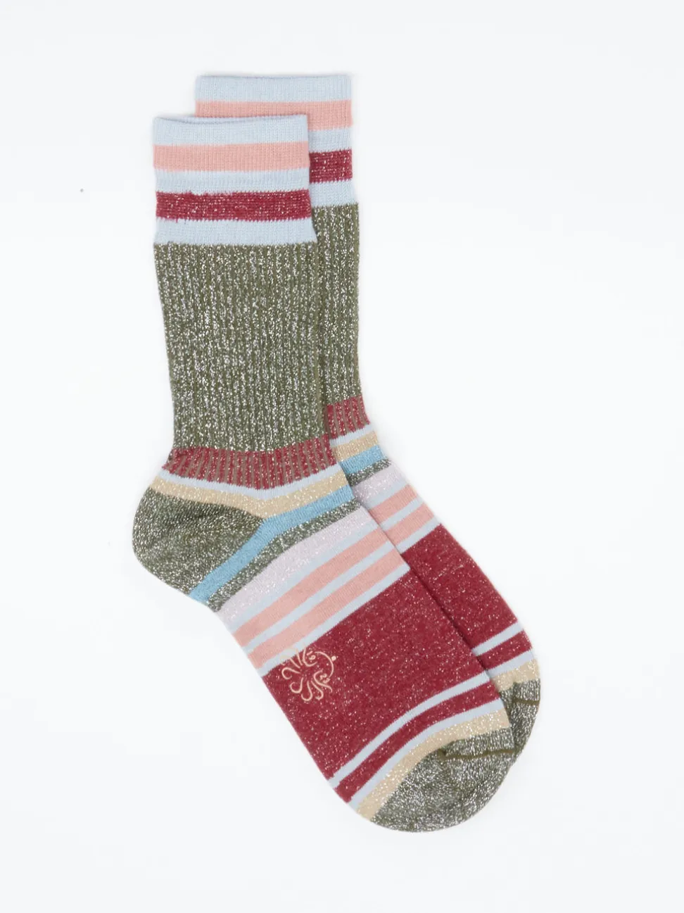 Alto Milano – Crew-Socken aus Textil in Glitzeroptik