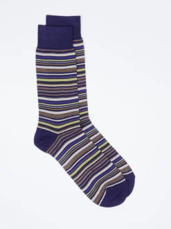 Alto Milano – Crew-Socken aus Baumwollmix gestreift