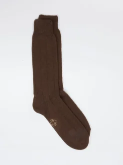 Alto Milano – Feinstricksocken aus Wolle in Braun