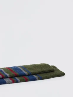Alto Milano – Freizeitsocken aus Wolle olivgrün gestreift