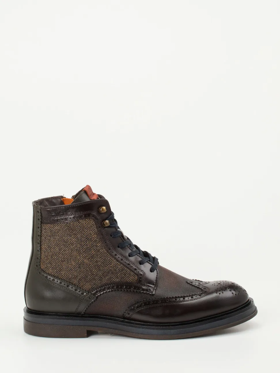 Ambitious – Brogue Boots aus Kalbleder und Tweed