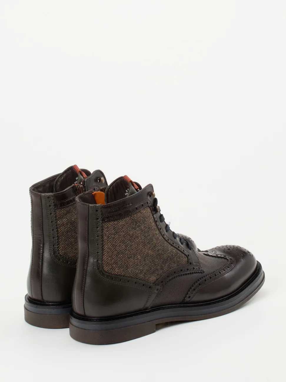 Ambitious – Brogue Boots aus Kalbleder und Tweed
