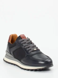 Ambitious – Retro-Sneaker aus Kalbleder und Mesh dunkelblau