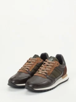 Ambitious – Retro-Sneaker aus Kalbleder-Mix Dunkelbraun