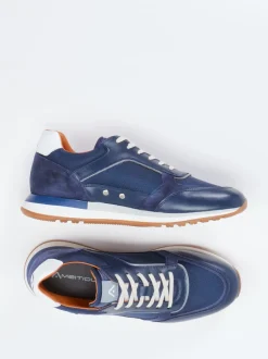 Ambitious – Retro-Sneaker aus Leder-Mesh-Mix marineblau