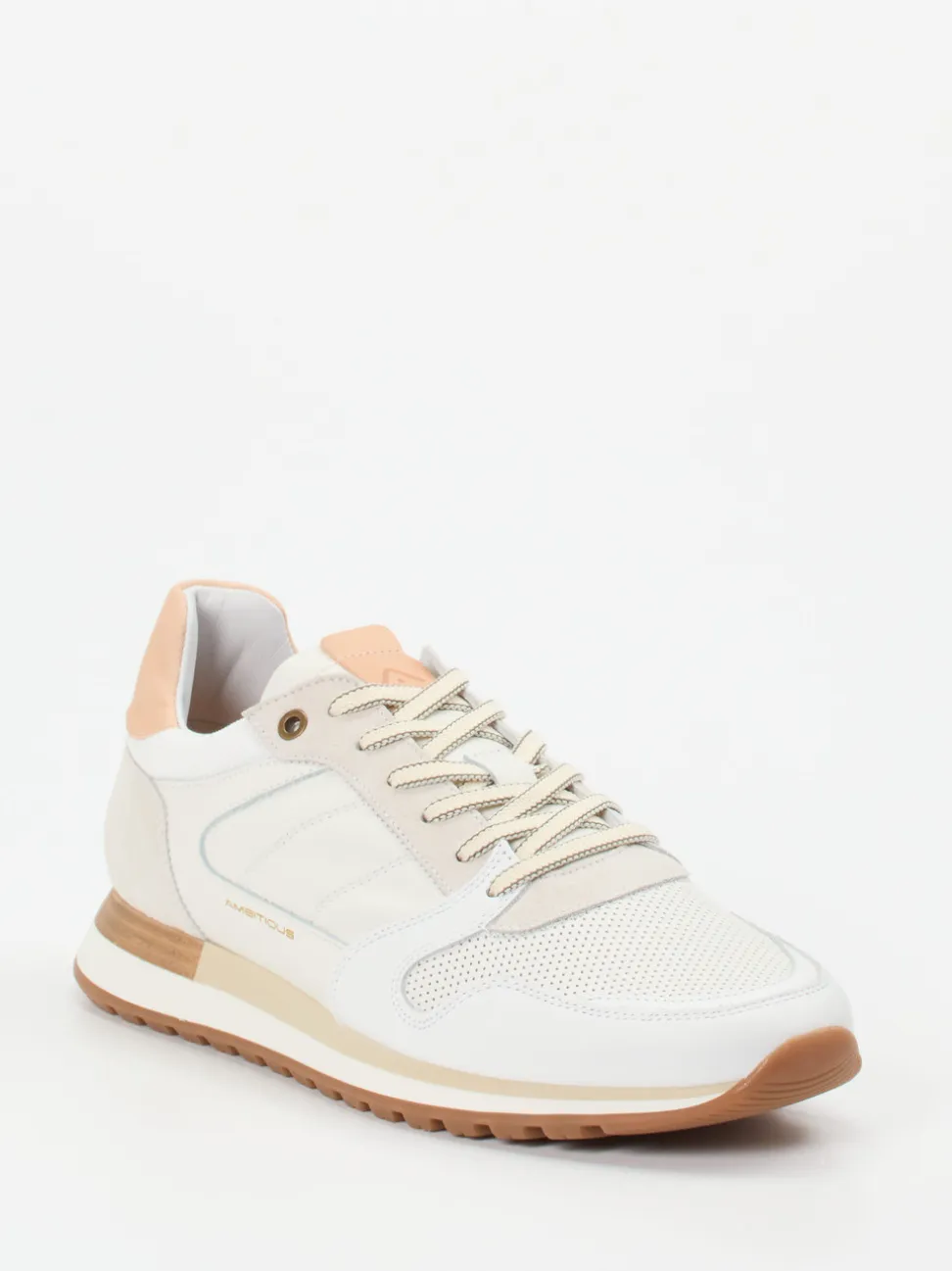 Ambitious – Retro-Sneaker aus Lammleder und Mesh Offwhite