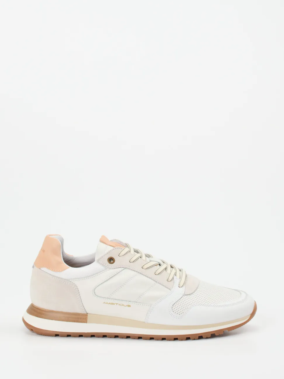 Ambitious – Retro-Sneaker aus Lammleder und Mesh Offwhite