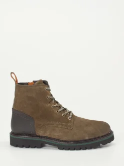 Ambitious – Schnürboots aus Veloursleder olivbraun