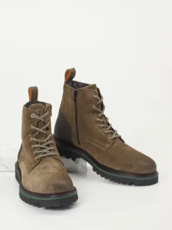 Ambitious – Schnürboots aus Veloursleder olivbraun