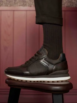 Ambitious – Sneaker aus Kalbleder und Mesh braun