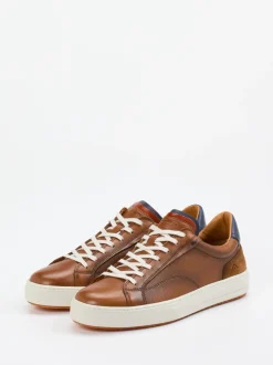 Ambitious – Sneaker aus Leder-Materialmix cognacbraun