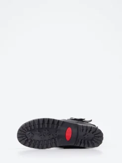 Andrea Conti – Biker Boots aus Velours- und Glattleder schwarz