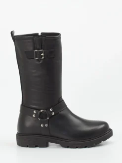 Andrea Conti – Biker-Stiefelette aus Kalbleder schwarz