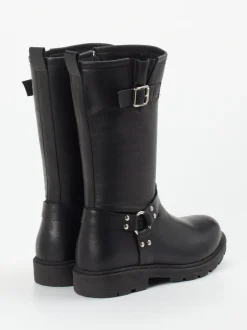 Andrea Conti – Biker-Stiefelette aus Kalbleder schwarz