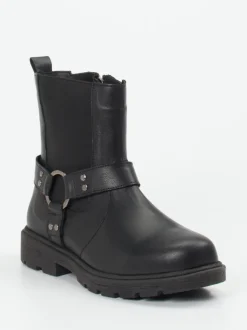 Andrea Conti – Biker-Stiefelette aus Kalbleder schwarz