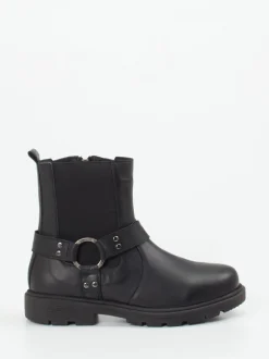 Andrea Conti – Biker-Stiefelette aus Kalbleder schwarz