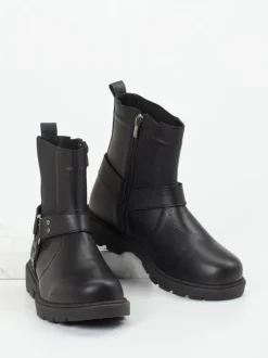 Andrea Conti – Biker-Stiefelette aus Kalbleder schwarz