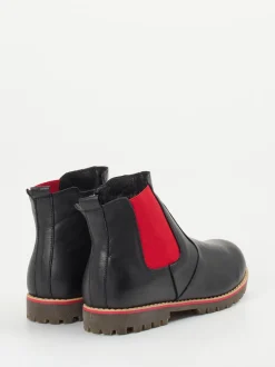 Andrea Conti – Chelsea Boots aus Kalbleder Schwarz Rot