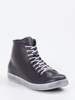 Andrea Conti – High-Top-Sneaker aus Kalbleder dunkelblau