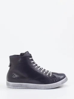 Andrea Conti – High-Top-Sneaker aus Kalbleder dunkelblau