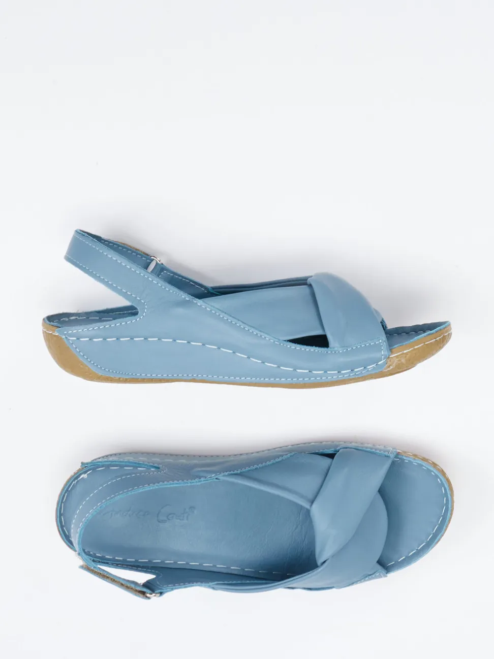 Andrea Conti – Komfort-Sandale aus Kalbleder jeansblau