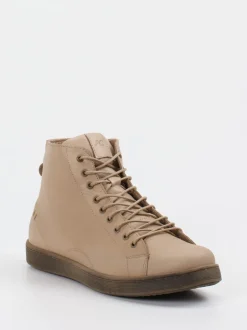 Andrea Conti – Schnürboots aus Kalbleder beige
