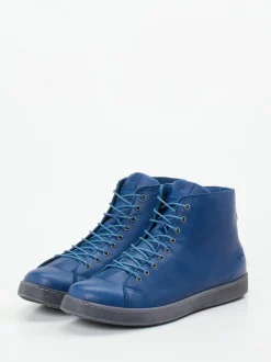 Andrea Conti – Schnürboots aus Kalbleder Marineblau