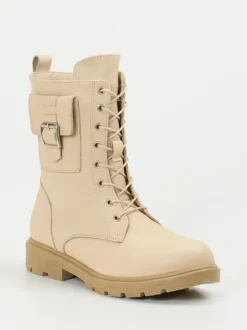 Andrea Conti – Schnürboots aus Kalbleder Beige