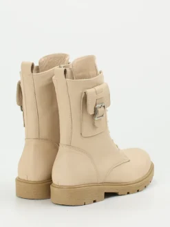 Andrea Conti – Schnürboots aus Kalbleder Beige