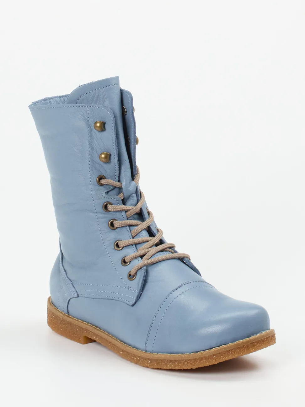 Andrea Conti – Schnürstiefelette aus Kalbleder taubenblau
